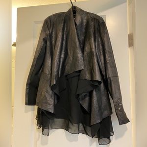 Desigual Women's Lua Faux Leather Waterfall Jacket Sz 4